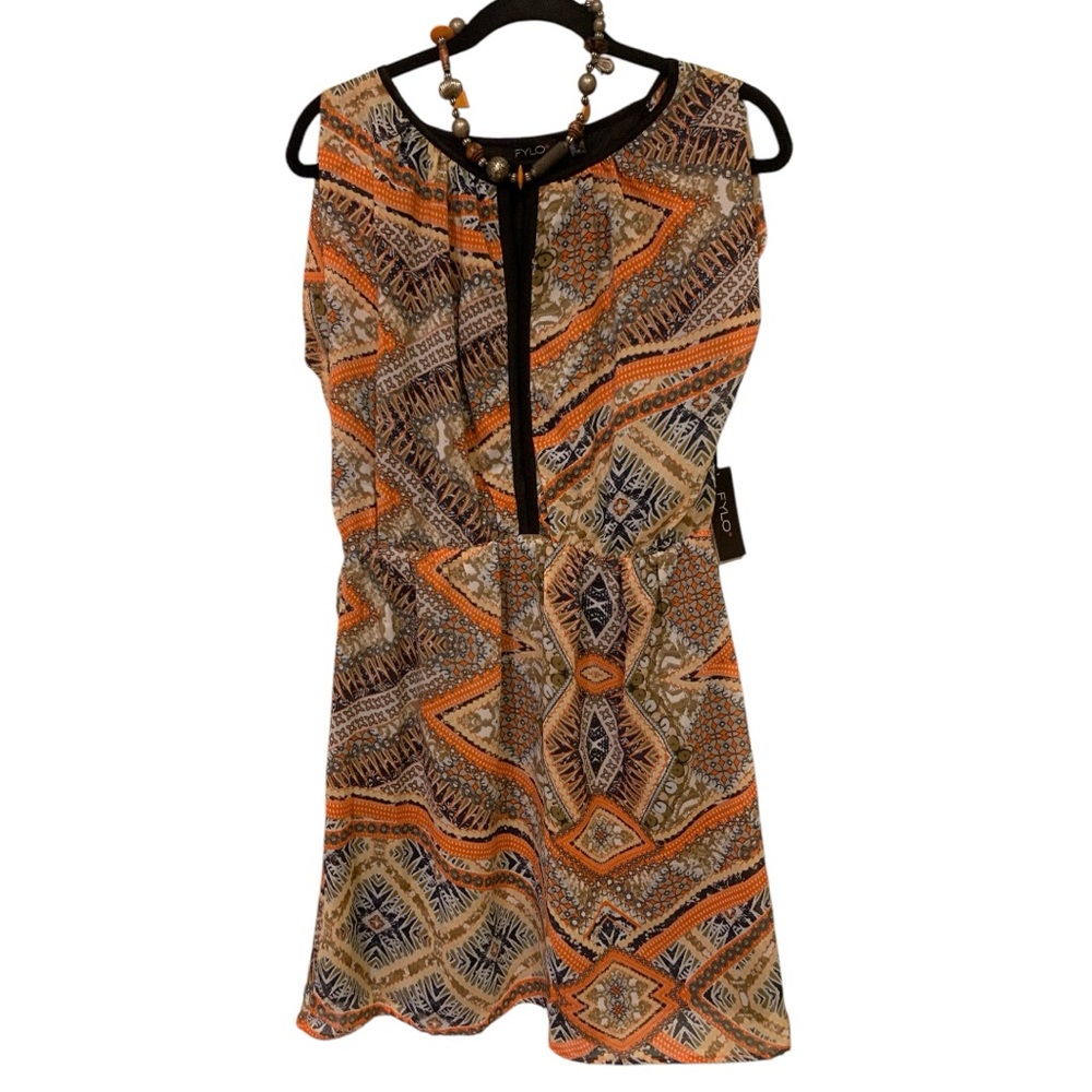Chic Orange Patterned Dress NWT 3/$25